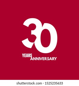 30 years anniversary vector icon, logo. Design element with composition of digit and text for 30th anniversary 
