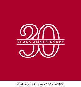 30 years anniversary vector icon, logo. Design element with composition of number and text for 30th anniversary 