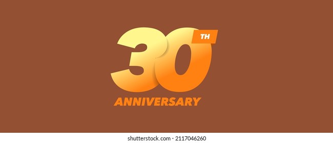 Icono vectorial de 30 años, logotipo. Elemento de diseño gráfico con número dorado sobre fondo aislado para el 30º aniversario
