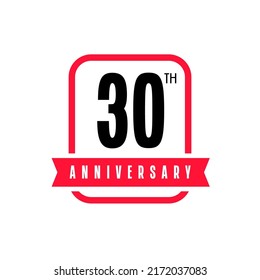 30 years anniversary vector icon, logo. Design element with graphic number for 30th anniversary card