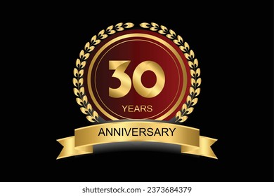 Icono vectorial de 30 años, logotipo. Elemento de diseño con número de estilo gráfico moderno para 30 años