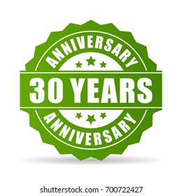 30 years anniversary vector icon isolated on white background