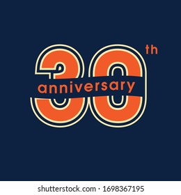 30 years anniversary vector logo, icon. Graphic design element with number for 30th anniversary greeting card or banner