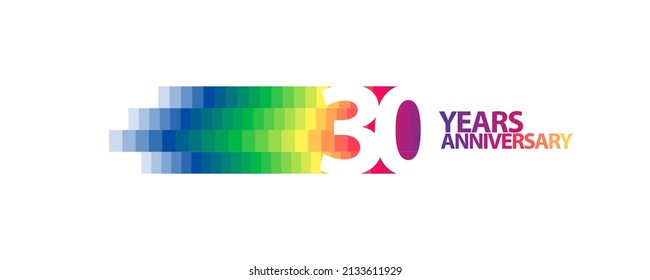 30 years anniversary vector logo, icon. Graphic design element with number for 30th anniversary greeting card or banner