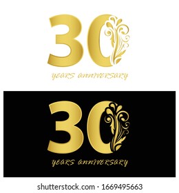 vector de 30 años, estilo para celebración, plantilla de logotipo