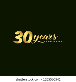 30 Years Anniversary Vector Template Design Illustration.