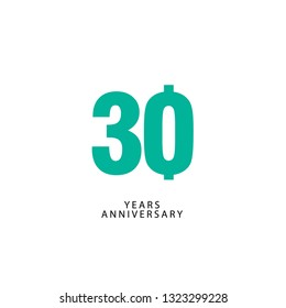 30 Years Anniversary Vector Template Design Illustration.