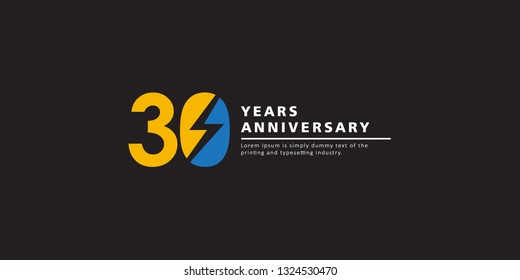 30 Years Anniversary Vector Template Design Illustration.
