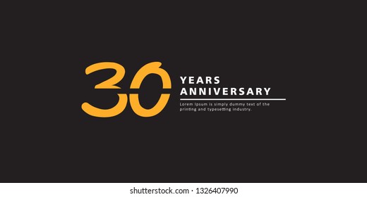 30 Years Anniversary Vector Template Design Illustration.