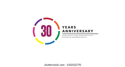 30 Years Anniversary Vector Template Design Illustration.
