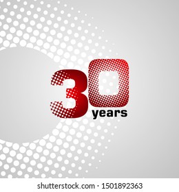 30 Years Anniversary Vector Template Design Illustration