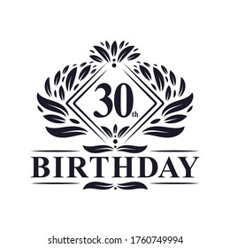 30 years Birthday Logo, Luxury 30th Birthday Celebration.