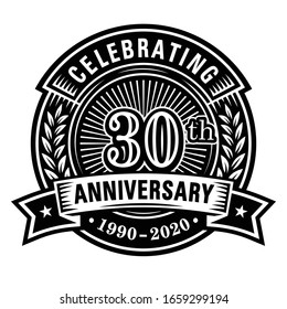 30 years of celebrations design template. 30th logo. Vector and illustrations.

