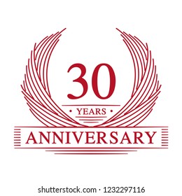30 years design template. 30th anniversary. Vector and illustration.