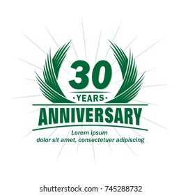 30 years design template. Anniversary vector and illustration template.