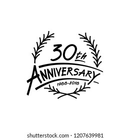 30 years design template. Vector and illustration. 30 years logo.