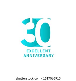 30 Years Excellent Anniversary Vector Template Design illustration