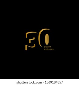 30 Years Excellent Anniversary Vector Template Design Illustration
