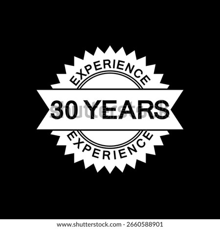 30 years experience icon isolated on black background