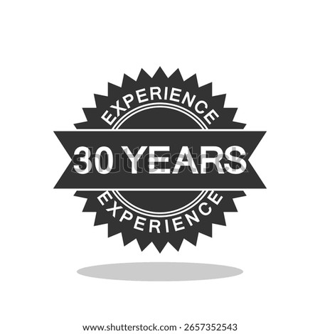 30 years experience icon with shadow