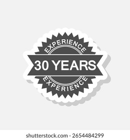 30 years experience icon sticker isolated on gray background