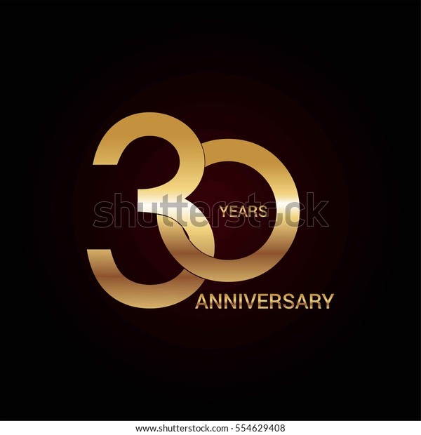 30 Years Gold Anniversary Celebration Simple Stock Vector (Royalty Free ...