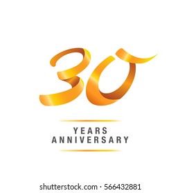 30 years golden anniversary celebration logo , isolated on white background