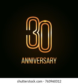 30 Years Golden Anniversary Design using multi liner number