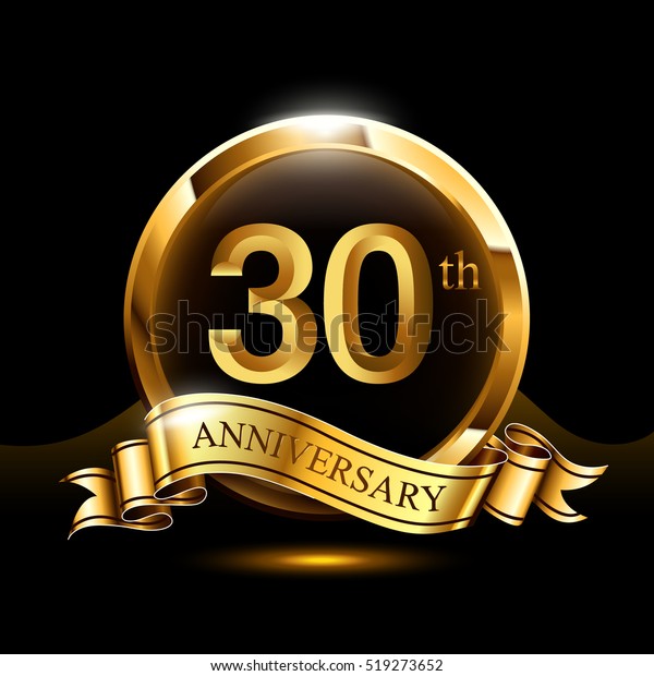 30 Years Golden Anniversary Logo Celebration Stock Vector (Royalty Free ...