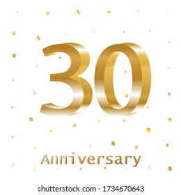 30 Jahre Goldenes Jubiläum Vector Logo Design. Plakatvorlage für Feiern. 