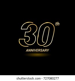 30 Years Golden Line Anniversary Celebration Logo Design