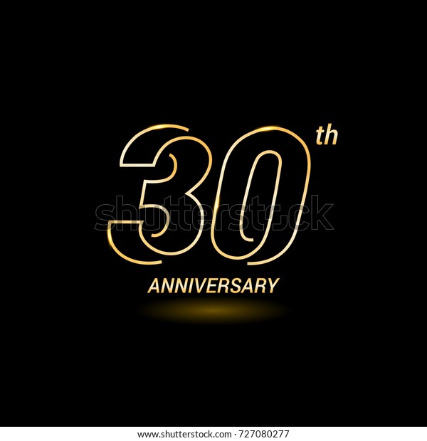 30 Years Golden Line Anniversary Celebration Stock Vector (Royalty Free ...