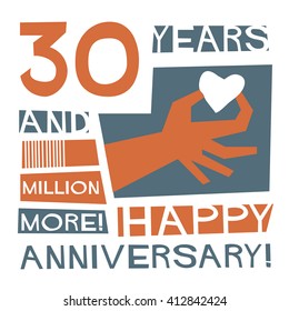 30 Years Happy Anniversary (Vector Illustration Concept Design)