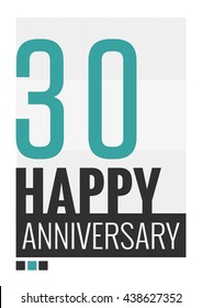 30 Years Happy Anniversary (Vector Illustration Poster Design)
