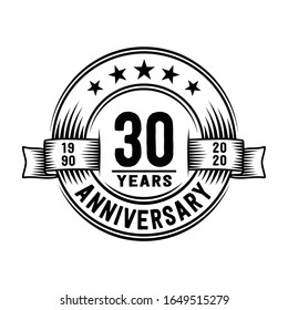 30 years logo design template. 30th anniversary vector and illustration.