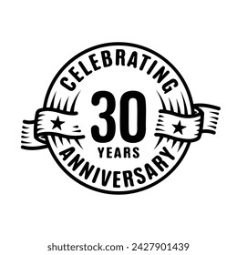 30 years logo design template. 30th anniversary vector and illustration.