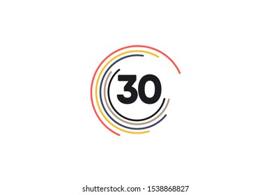 30 years logo template. Design for anniversary celebrations.