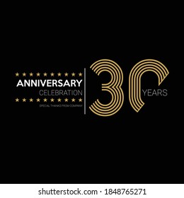 30 years old celebrating logo. happy anniversary 30th. Greetings celebrates.