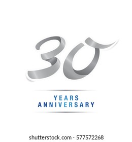 30 years silver anniversary celebration logo , isolated on white background