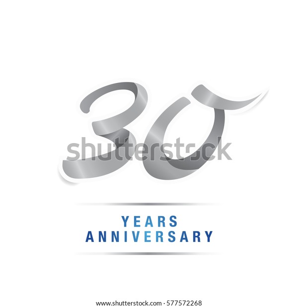 30 Years Silver Anniversary Celebration Logo Stock Vector (Royalty Free ...