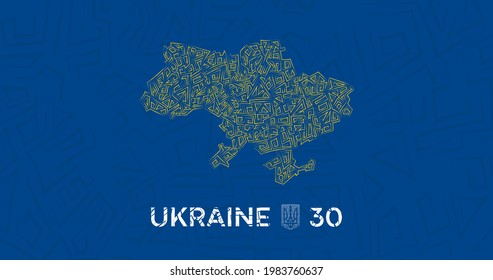 30 Years of Ukraine's Independence. Happy Independence Day!
Vector illustration