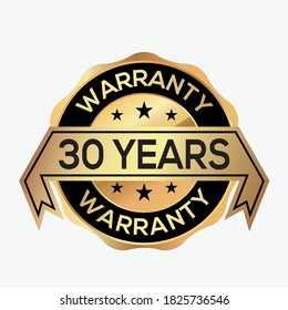 30 Years Warranty logo vector design