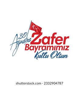 30 Ağustos Zafer Bayramı 100.yıl Kutlu Olsun. Traducción: Celebración de la victoria el 30 de agosto y el Día Nacional en Turquía. 100 años. Logotipo.