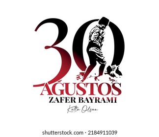 30 Ağustos Zafer Bayramı Kutlu Olsun.
walking man vector. translation: august 30 victory day