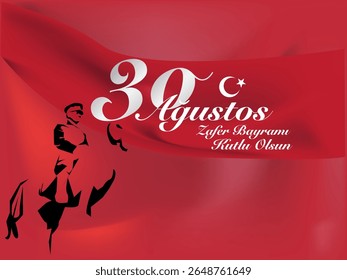 30 Ağustos Zafer Bayramı çalışması.  Türkçe tasarım 30 ağustos zafer bayramı kutlu olsun.agosto 30 Dia da Vitória. Desenho turco Feliz 30 de agosto Dia da Vitória