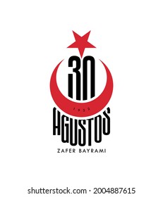 30 ağustos zafer bayramı, Translation: August 30 celebration of victory and the National Day in Turkey. celebration republic, graphic for design elements
