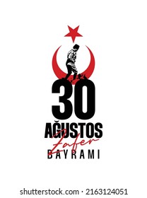 Traducción de ağustos zafer bayramı: Celebración de la victoria el 30 de agosto y el Día Nacional en Turquía. república de celebración, gráfico para elementos de diseño