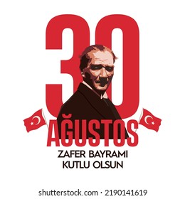 30 ağustos zafer bayramı Translation: August 30 celebration of victory and the National Day in Turkey. celebration republic, graphic for design elements