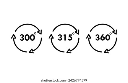 300, 315, 360 degree design template illustration