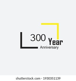 300 anniversary logotype style with handwriting golden color for celebration event, wedding, greeting card, and invitation